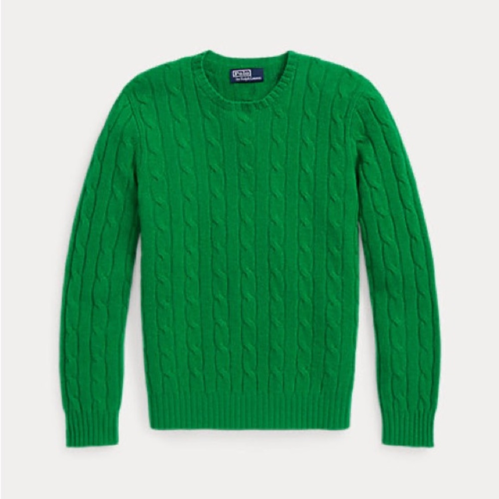🔥🔥Polo Ralph Lauren The Iconic Cable-Knit Cashmere Sweater, green,M, L🔥🔥 - Picture 3 of 11